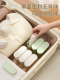 Multi-functional Underwear Storage Box with Lid, Sealed, Portable for Travel, Socks and Panties Organizer