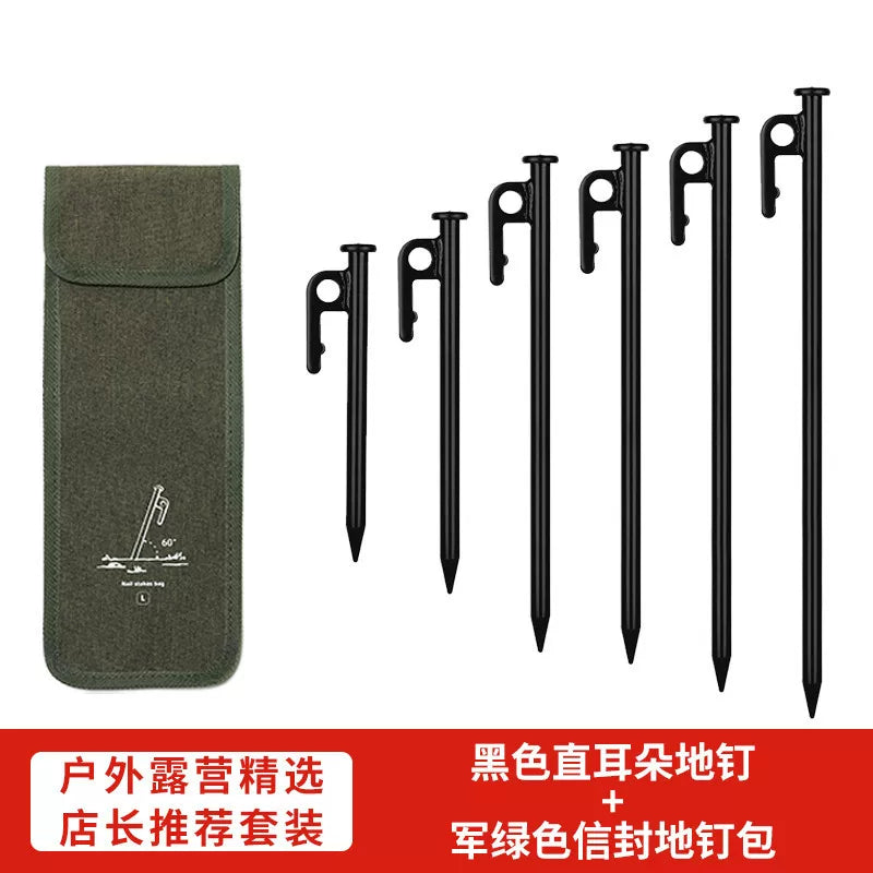 Heavy-Duty Steel Tent Stakes for Outdoor Camping and Canopy Securing
