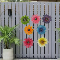 7-Piece Iron Art Garden Wall Decor Set for Fence and Yard Decoration