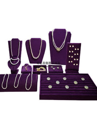 Velvet Jewelry Display Tray for Rings, Necklaces, and Bracelets - Desktop Organizer and Showcase