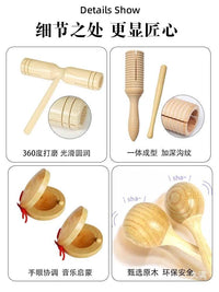Orff Percussion Instrument Set for Kids, Musical Classroom Teaching Aids with Storage Bag