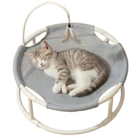 Cat Hammock Bed with Stand and Toy, Detachable Washable Breathable Pet Lounger for All Seasons