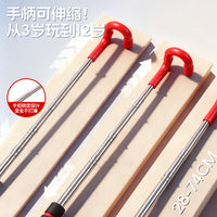 Classic Iron Hoop Rolling Toy with Extendable Handle for Kids