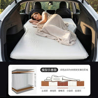 Flocked Car Air Mattress with Built-in Pump for Travel Camping Napping Foldable Bed