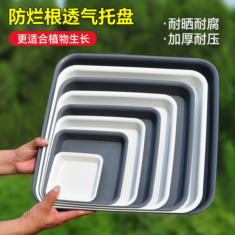 Thickened Square Plant Pot Saucer with Water Catchment Tray for Indoor Outdoor Use