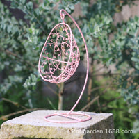 Miniature Japanese-Style Wrought Iron Retro Hanging Chair Hammock Garden Decor