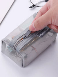 Mesh Transparent Zipper Pouch for Small Items, Stationery, Cards, and Coins