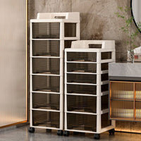 Waterproof Bathroom Storage Cabinet with Drawers and Wheels, Multi-layer Floor Standing Organizer Cart