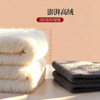 Fleece Lined Lambswool Knee Warmers for Men and Women, Anti-Slip Thickened Leg Sleeves for Cold Knees