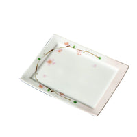 Hasami Ware Hand-Painted Floral Ceramic Rectangular Plate