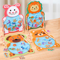 Magnetic Wooden Fishing Game Toy Set for Toddlers, Educational Parent-Child Interactive Play