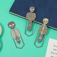 Dark Skull Metal Bookmark "THE READER" Halloween Gift