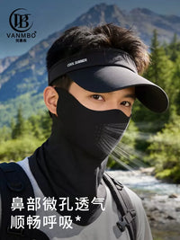 Vanmbo Men's UV Protection Cycling Face Mask with Sun Hat and Sleeves