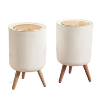Tall Leg Wood Grain Smart Sensor Trash Can for Home and Office
