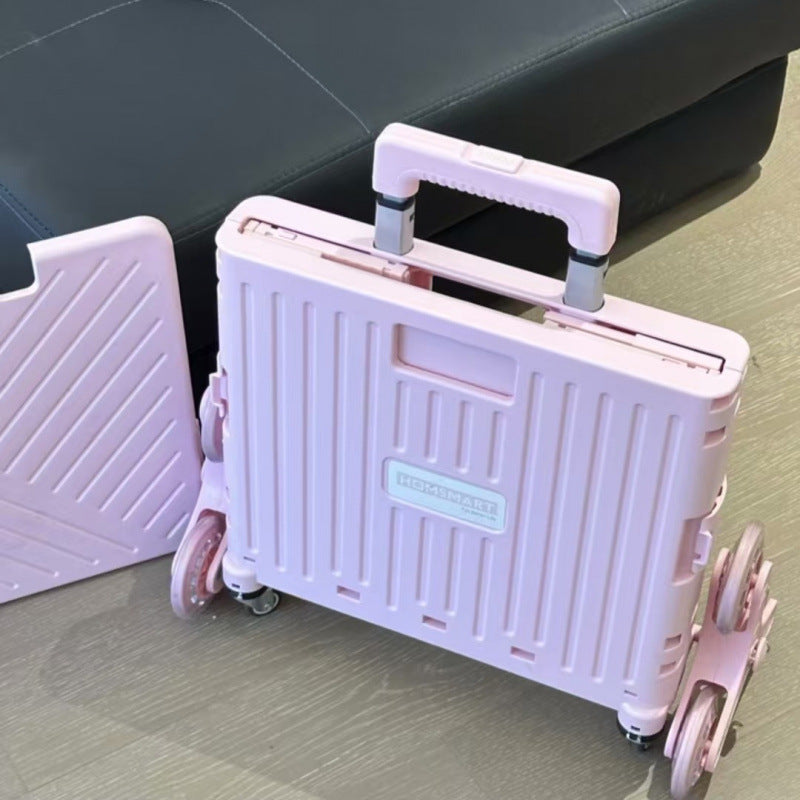 Foldable Portable Shopping Cart with Wheels for Groceries, Camping, and Errands