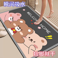 Diatomaceous Earth Bath Mat Super Absorbent Non-Slip Quick Dry Floor Mat for Bathroom and Home