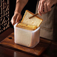 Toast Bread Storage Container with Lid - Transparent Food-Grade Cereal Fruit Refrigerator Fresh-Keeping Box