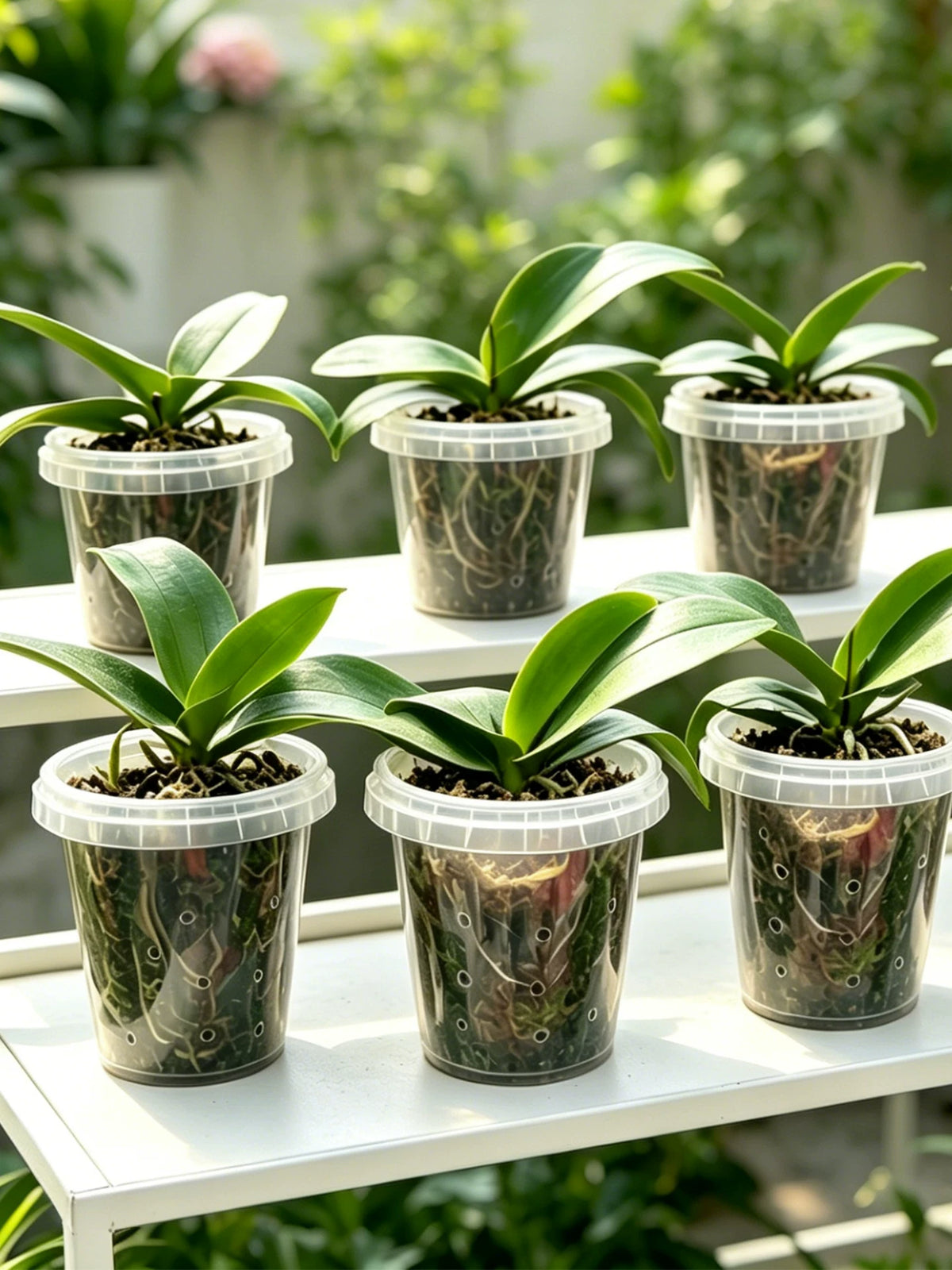 Orchid Planter Plastic Milk Tea Cup Style Pot for Indoor Plants