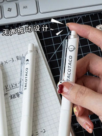 TACOTACO Silent Click Gel Pen Set for Students, 0.5mm Quick-Dry Black Ink, ST Nib