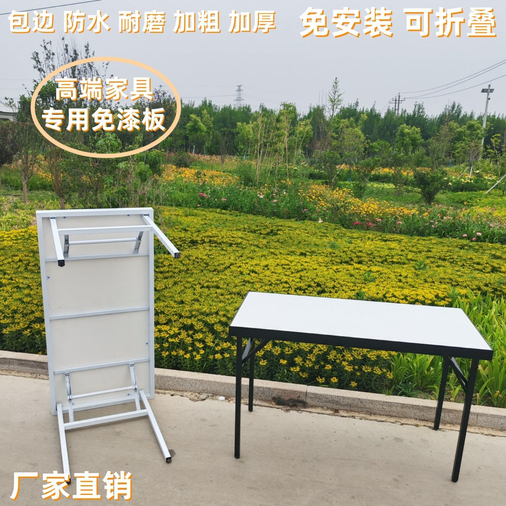 Folding Conference Table with Moisture-Proof Finish and Painted Steel Frame