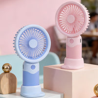 Portable USB Rechargeable Desk Fan with Stand, Handheld Personal Cooling Fan for Summer