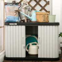 Outdoor Waterproof Storage Cabinet with Wheels for Balcony Garden Garage Tools