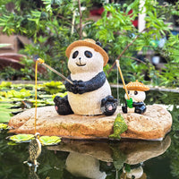 Cute Panda Fishing Ornament for Aquarium, Fish Pond, or Garden Decor