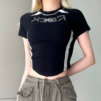 Women's Digital Print Crew Neck Short Sleeve T-Shirt & Skinny Pants Set