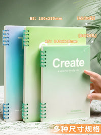 Gradient A5/B5 6-Hole Loose Leaf Binder Cover with Snap Closure for Notebooks and Refills