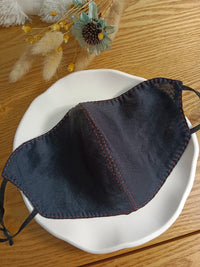 Hand-Stitched Ramie Breathable Sun Protection Face Mask with Eye Corner Coverage