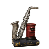 Retro Musical Instrument Pen Holder for Desk Organization, Creative Student Art Decor