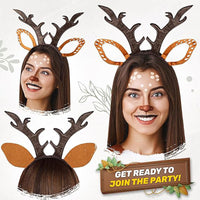 Women's Christmas Reindeer Antler Costume Set with Headband