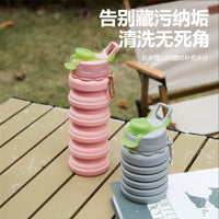 Collapsible Silicone Outdoor Sports Water Bottle with Fish Mouth Lid - 500ml Portable & Retractable
