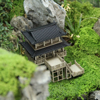 Stilt House Micro Landscape Ornament for Aquariums and Terrariums, Ancient Style Architectural Model
