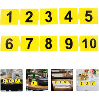 Crime Scene Evidence Marker Set - 10 Yellow Numbered Tent Cards for Haunted House & Escape Room Decor