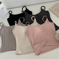 Women's Padded Camisole with Fixed Cups, Anti-Exposure Breathable Tube Top