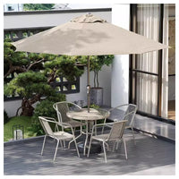 Wrought Iron Outdoor Table and Chair Set Rattan Balcony Small Garden Courtyard Coffee Table Three-Piece Set Modern Minimalist