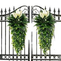 Artificial Mandevilla Potted Hanging Vine for Indoor Wall Decor