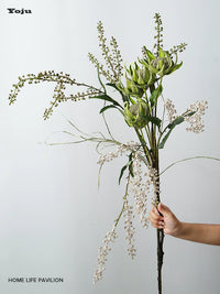 Nordic Faux Flower Bouquet with King Protea - Luxury Artificial Floral Arrangement for Home Decor