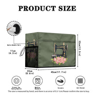 Sewing Machine Dust Cover with Storage Pockets, Universal Fit for Most Standard Sewing Machines