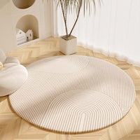 Wabi-Sabi Style Faux Cashmere Round Rug for Living Room Bedroom Study