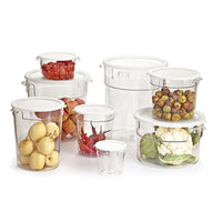 Thickened PC Round Storage Container with Lid, Transparent Food Grade Bucket for Ice Powder and Freezing