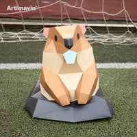 Cute Groundhog 3D Paper Model DIY Craft Kit for Animal Lovers
