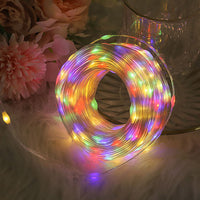 Solar Powered Outdoor Waterproof LED Copper Wire String Lights for Camping Tent Patio Decoration
