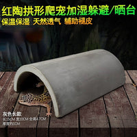Ceramic Reptile Hideout Cave for Lizards, Snakes, and Tortoises - Terrarium Decor