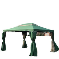 Outdoor Roman Canopy Gazebo with Side Curtains for Patio Garden Events