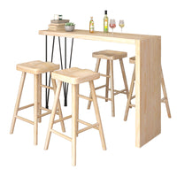 Solid Wood Home Bar Table Dining Table Combo Living Room Partition Small Apartment Wall-leaning High Table
