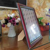 A4 Photo Frame Solid Wood Vintage Wall Mount Tabletop Display for Memorial Pictures