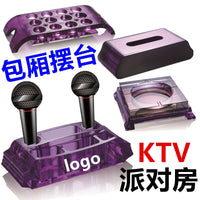 Acrylic Fruit Plate, Ashtray, Ice Bucket, and Microphone Stand for KTV Bar Party Room Decor