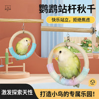 Parrot Chew Toy Perch with Swing for Small Birds